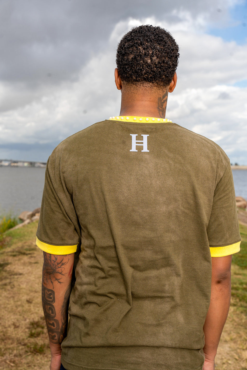 “PEARLS OF THE KINGDOM” - Ringer Tee (OLIVE GREEN)