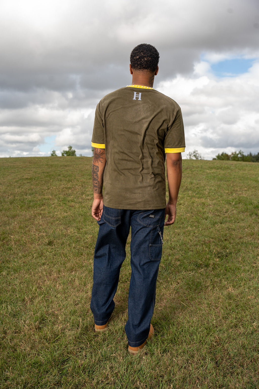 “PEARLS OF THE KINGDOM” - Ringer Tee (OLIVE GREEN)