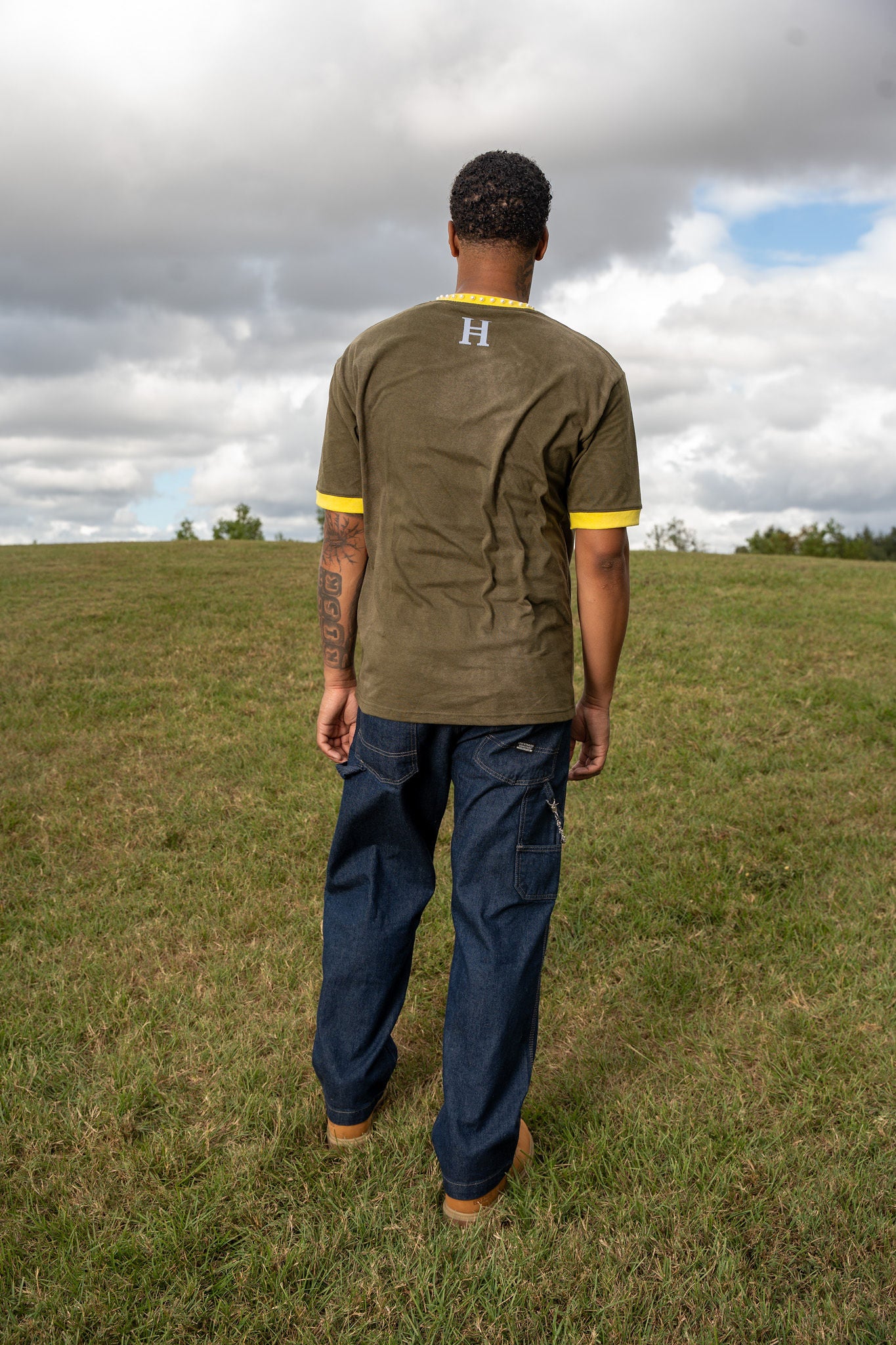 “PEARLS OF THE KINGDOM” - Ringer Tee (OLIVE GREEN)