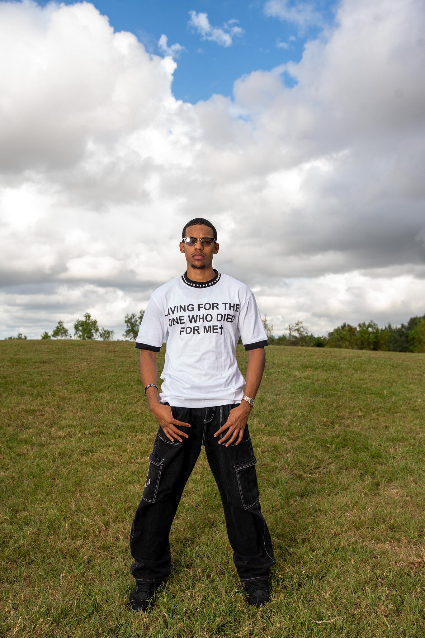 “PEARLS OF THE KINGDOM” - Ringer Tee (SNOW WHITE)